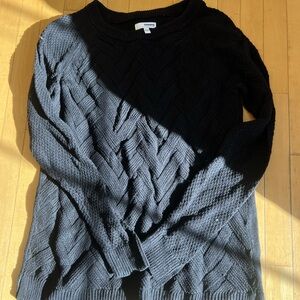 Sonoma Women's Black Long Sleeve Lattice Stitch Knit Sweater